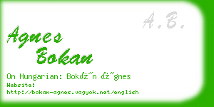 agnes bokan business card